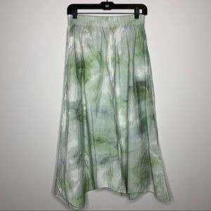 Ganni Printed Cotton Poplin Maxi Skirt Size Small Kelly Green NWT